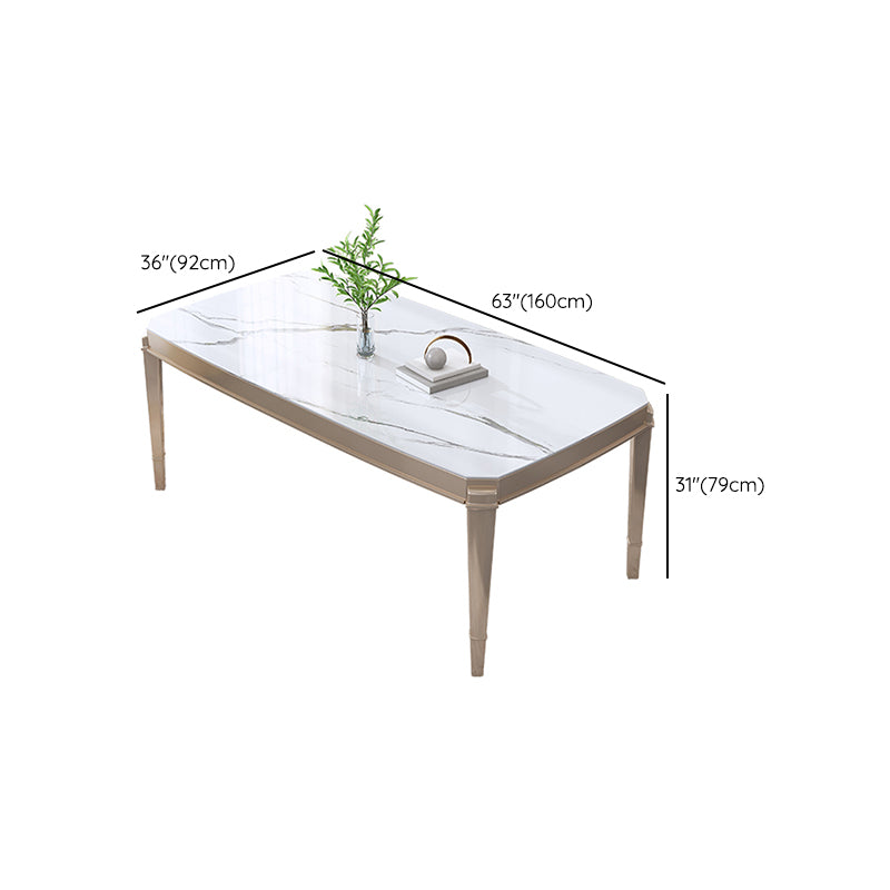 Modern 1/2/5/7 Pieces Dining Room Table Stone Rectangle Furniture in White