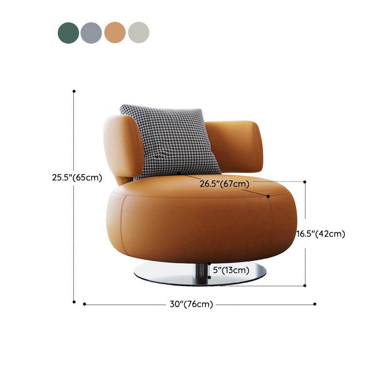 Armless Lounge Chair Living Room Barrel Accent Chair with Cushion