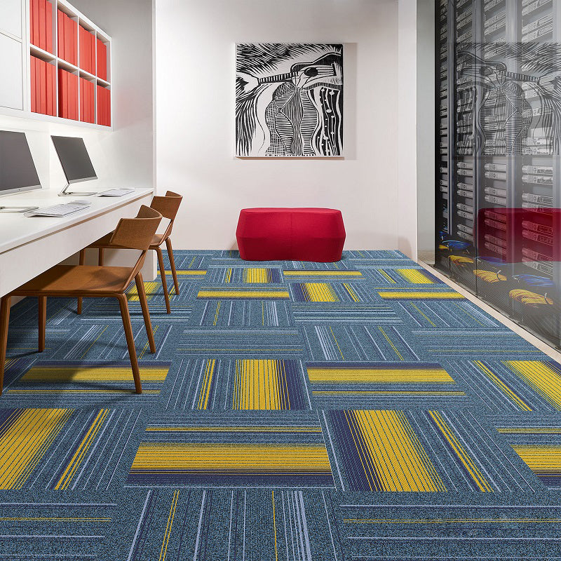 Dark Color Level Loop Carpet Tile Non-Skid Adhesive Tabs Indoor Carpet Tiles