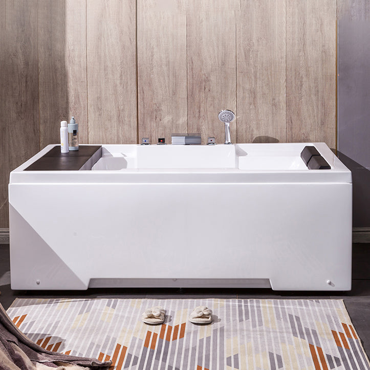 Modern Freestanding Bath Acrylic Soaking Square Back to Wall Bathtub