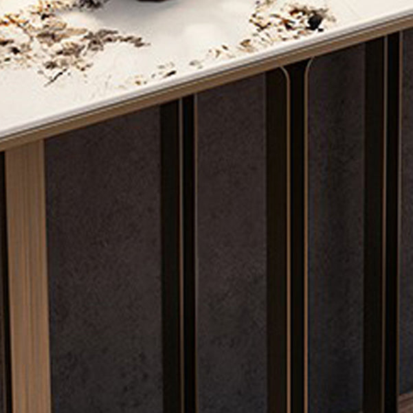 Stone Rectangle Console Table 1 Shelf 33.46" Tall End Table for Hall