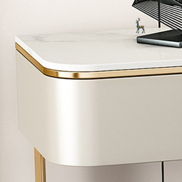 2 Drawers Console Table Modern Stone Accent Table for Hall , 33.46" Tall