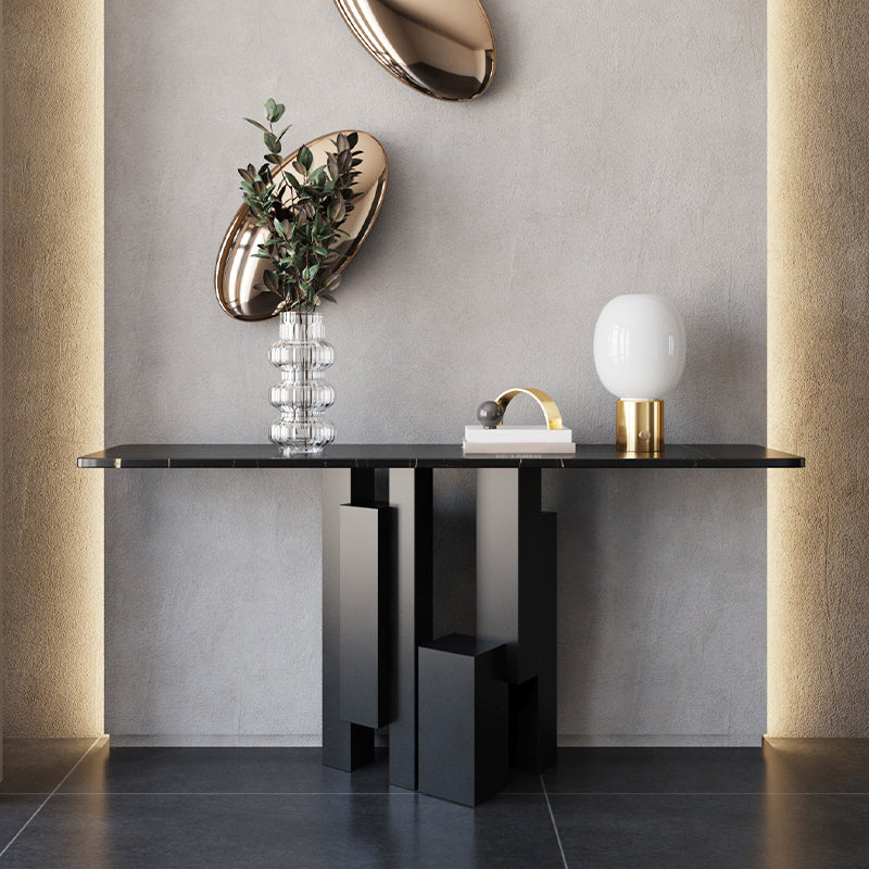 Stone Modern Console Table 1 Shelf 13.78" Wide Accent Table for Hall