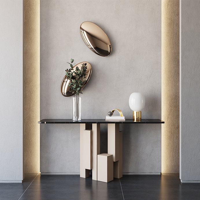 Stone Modern Console Table 1 Shelf 13.78" Wide Accent Table for Hall