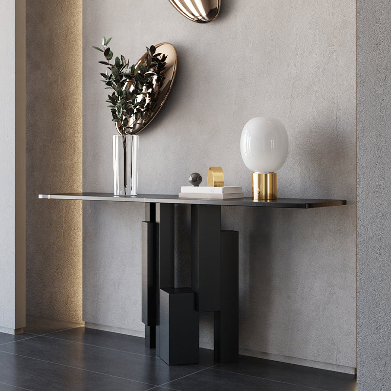 Stone Modern Console Table 1 Shelf 13.78" Wide Accent Table for Hall