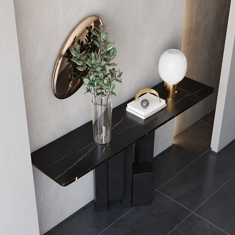 Stone Modern Console Table 1 Shelf 13.78" Wide Accent Table for Hall