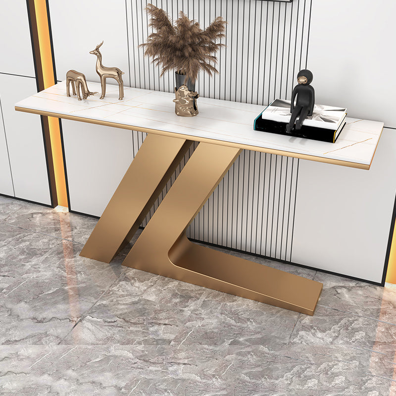 Modern Accent Table Stone Rectangle End Table for Hall , 31.5" Tall