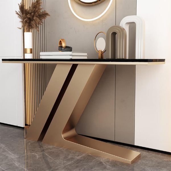 Modern Accent Table Stone Rectangle End Table for Hall , 31.5" Tall