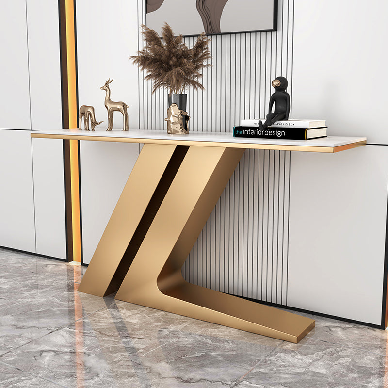 Modern Accent Table Stone Rectangle End Table for Hall , 31.5" Tall