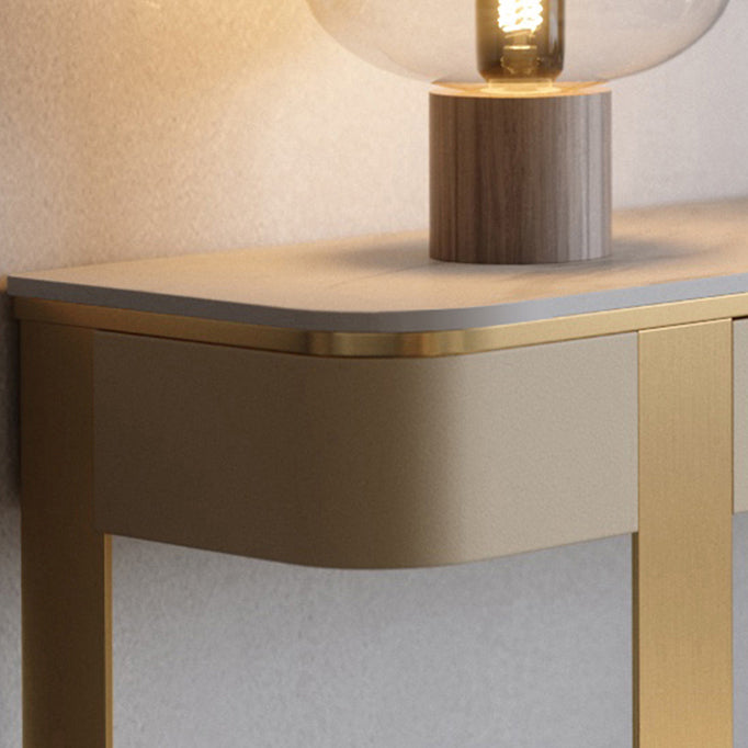 Glam Stone Half Moon Console Table 13.78" Wide 1-shelf Accent Table