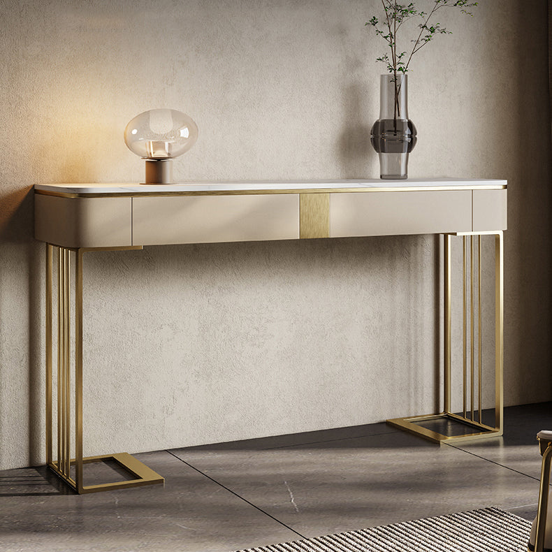 Contemporary Console Accent Table Antique Finish Console Sofa Table with Drawers