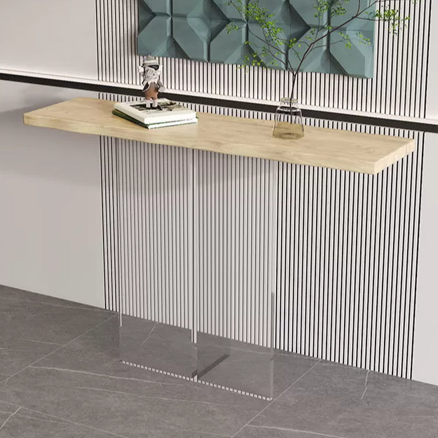 Solid Wood Rectangle Accent Table 31.5-inch Tall End Table with Acrylic Leg