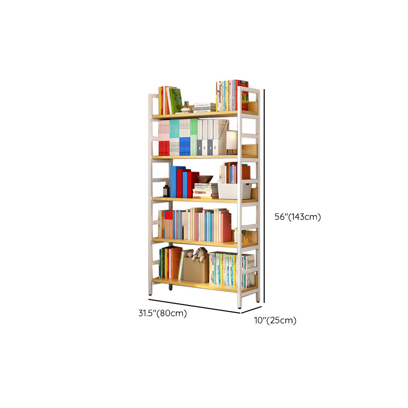 Standard Bookshelf Engineered Wood Scandinavian Open Back with Shelves