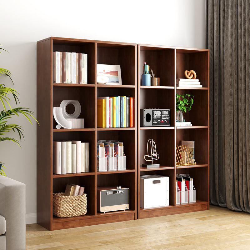 Scandinavian Style Bookshelf Closed Back Standard Wooden Bookcase for Study Room