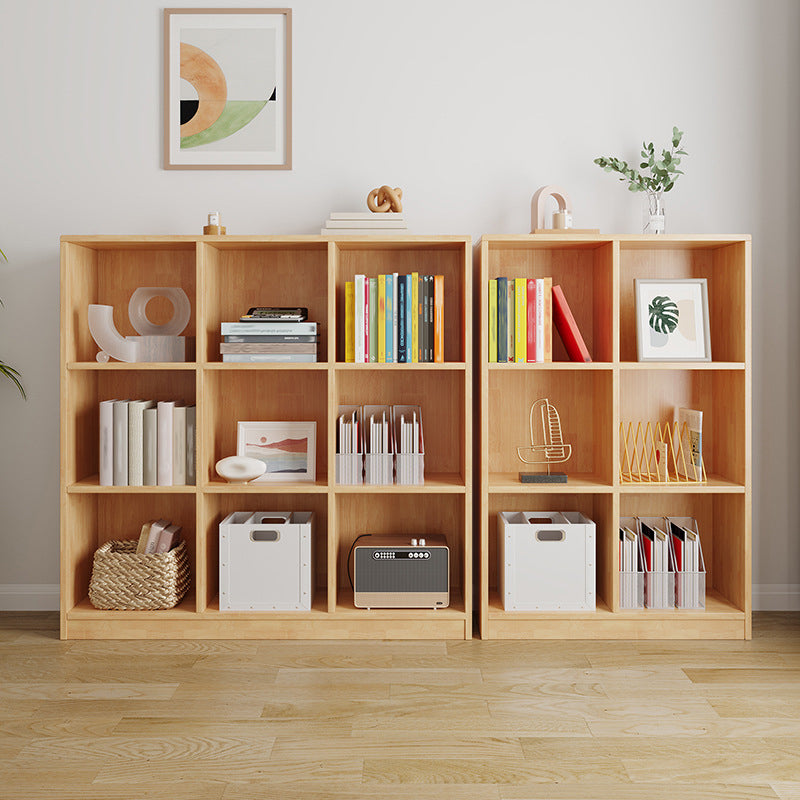 Scandinavian Style Bookshelf Closed Back Standard Wooden Bookcase for Study Room