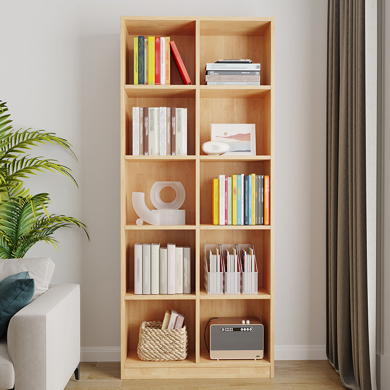 Scandinavian Style Bookshelf Closed Back Standard Wooden Bookcase for Study Room