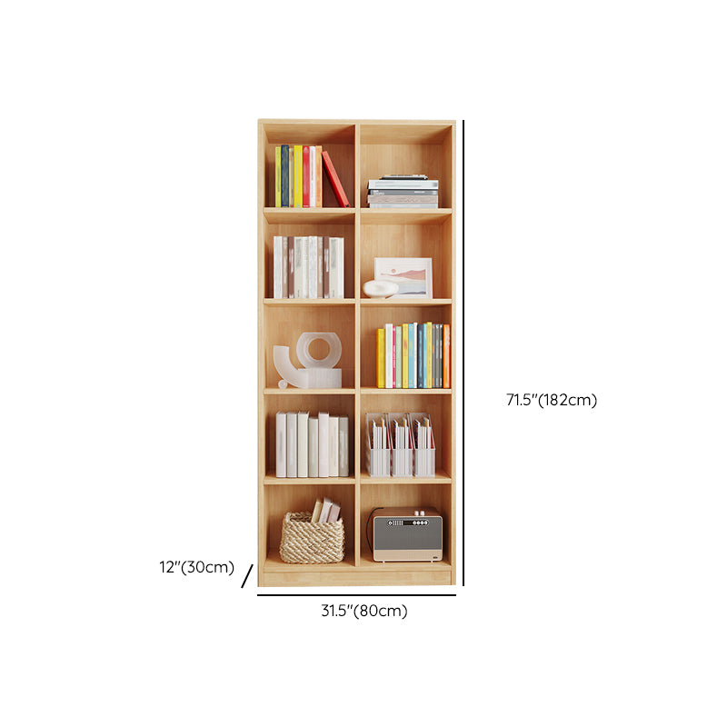 Scandinavian Style Bookshelf Closed Back Standard Wooden Bookcase for Study Room