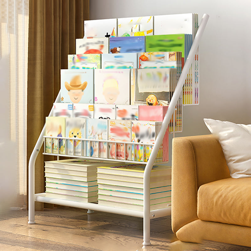 Metal Closed Back Standard Bookshelf Scandinavian Shelves Included Bookcase