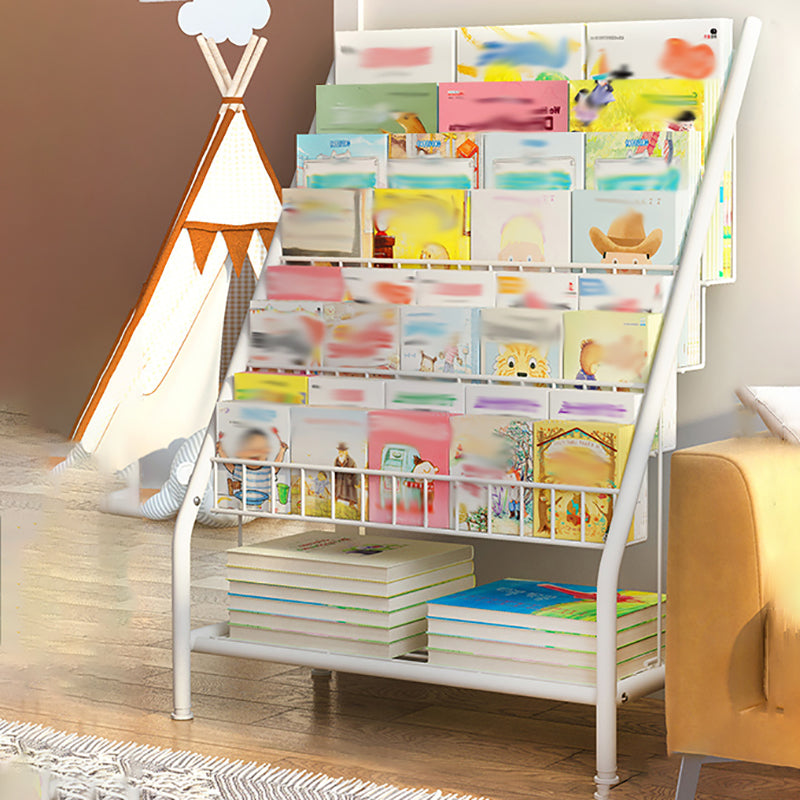 Metal Closed Back Standard Bookshelf Scandinavian Shelves Included Bookcase