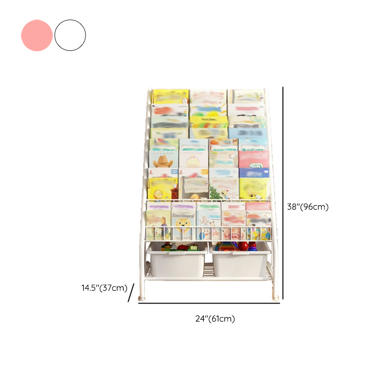 Metal Closed Back Standard Bookshelf Scandinavian Shelves Included Bookcase