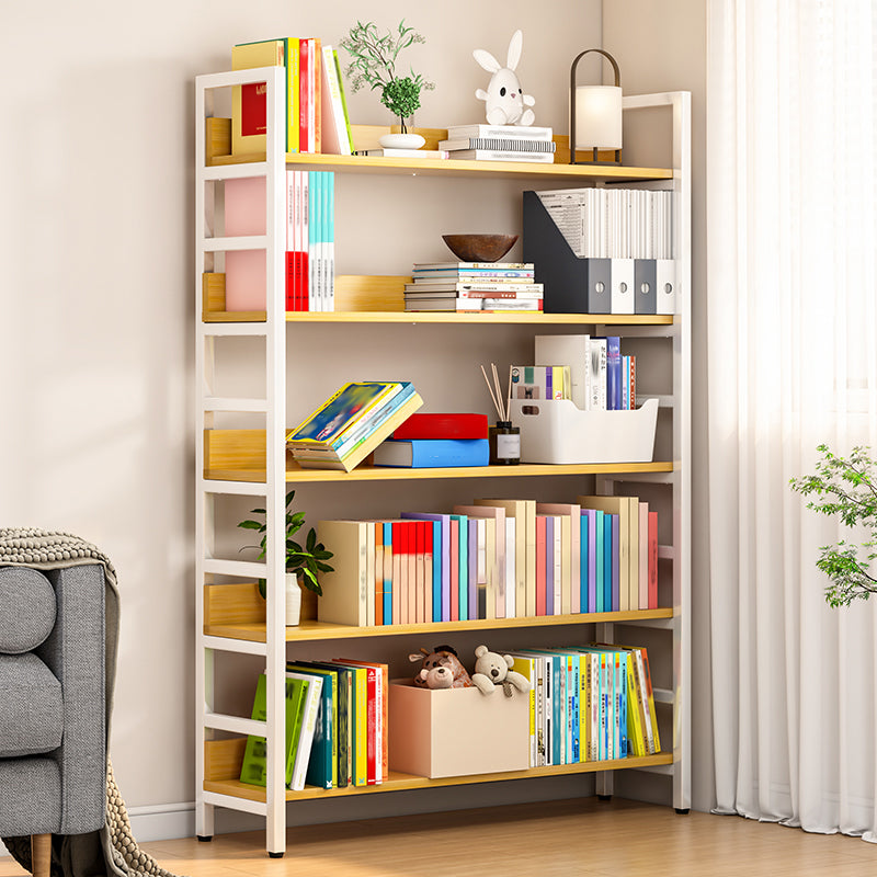 Open Back Natural Bookcase Standard Scandinavian Engineered Wood Bookshelf
