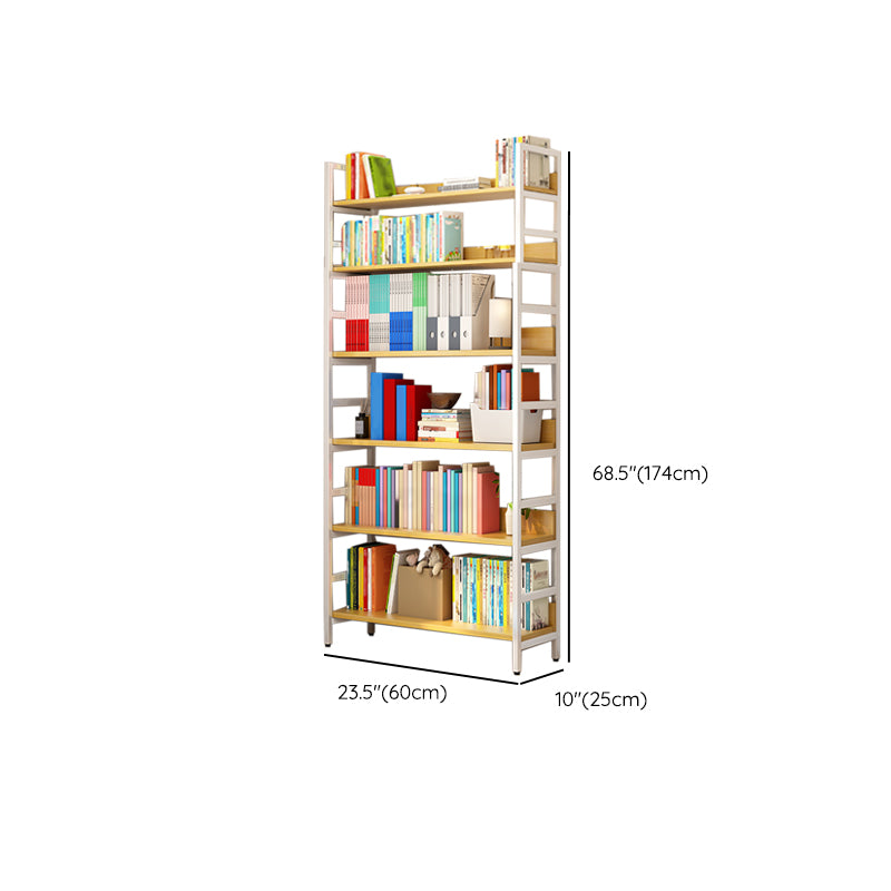 Open Back Natural Bookcase Standard Scandinavian Engineered Wood Bookshelf