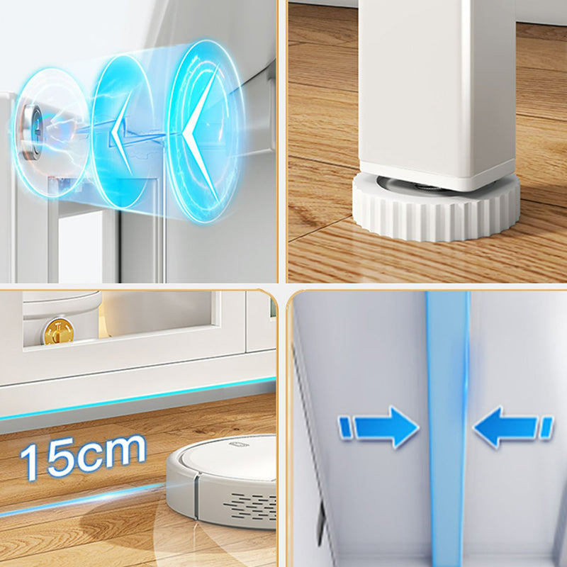 Closed Back Standard Bookcase Glam Metal Bookshelf with Doors