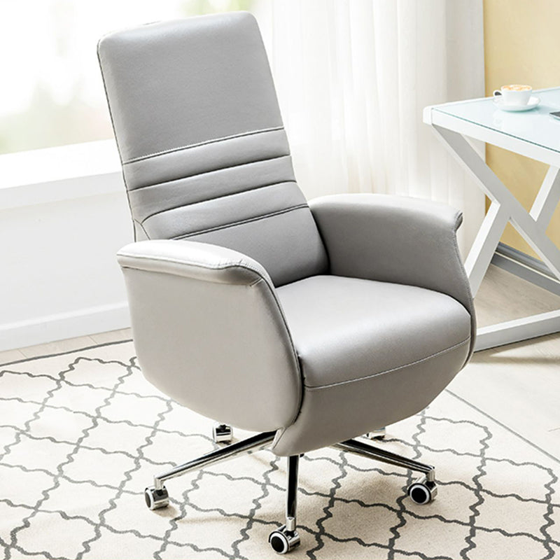 Padded Arms Chair Modern No Distressing Ergonomic Office Chair with Wheels