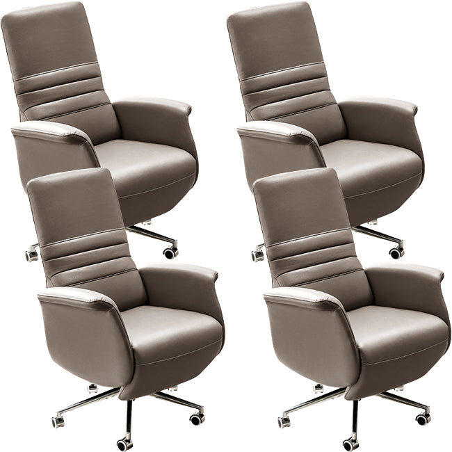 Padded Arms Chair Modern No Distressing Ergonomic Office Chair with Wheels