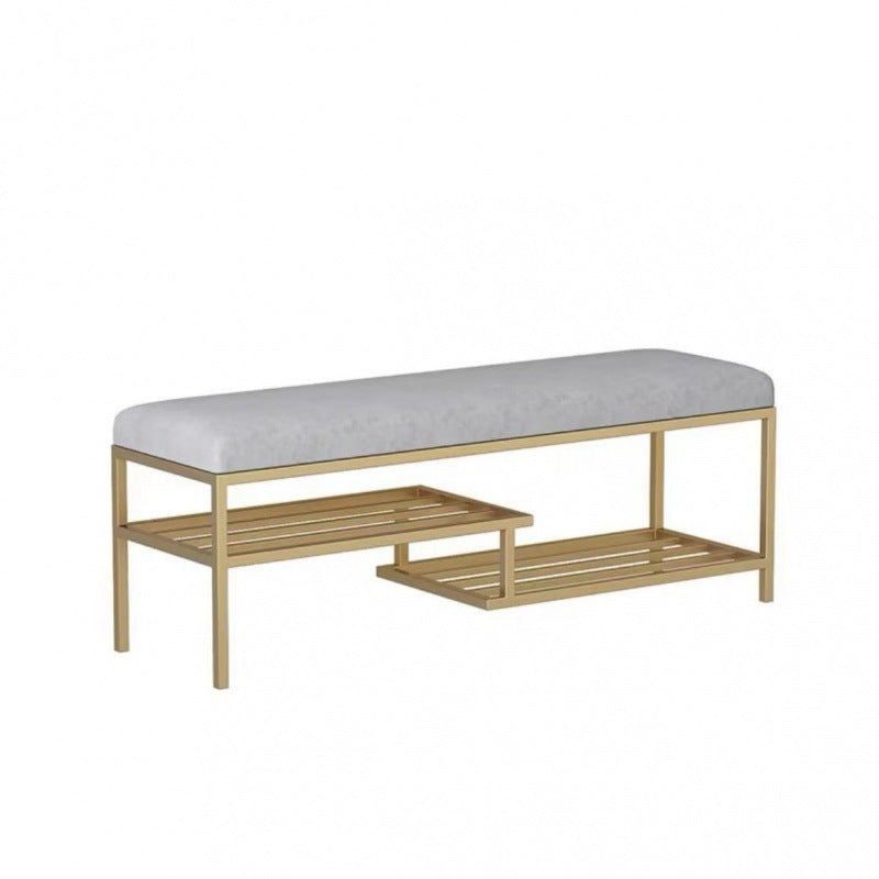 Modern Entryway Bench Cushioned Metal Seating Bench , 14" Width
