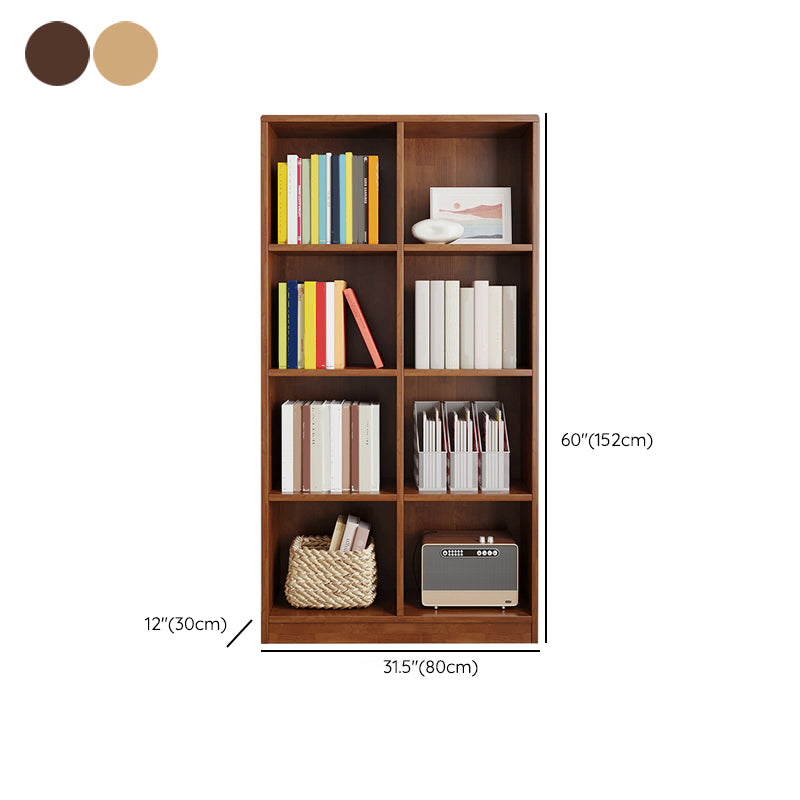 Scandinavian Style Bookshelf Closed Back Standard Wooden Bookcase for Study Room