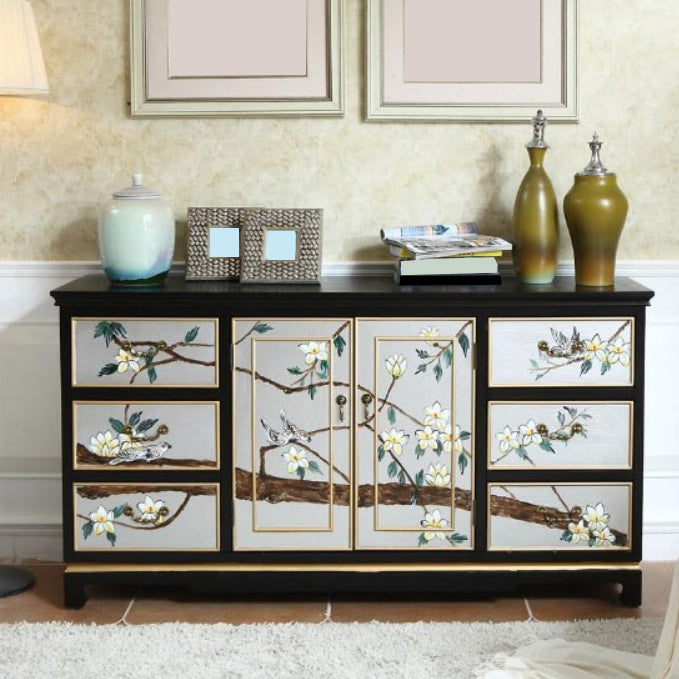 Solid Wood Traditional Storage Chest Horizontal Chest for Bedroom
