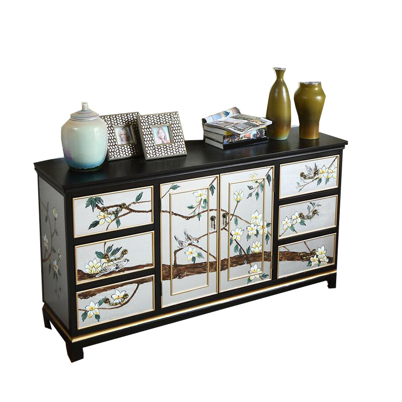 Solid Wood Traditional Storage Chest Horizontal Chest for Bedroom