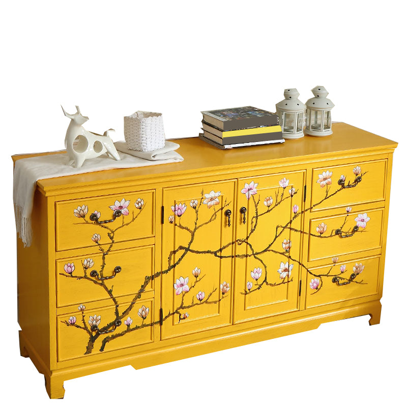 Solid Wood Traditional Storage Chest Horizontal Chest for Bedroom