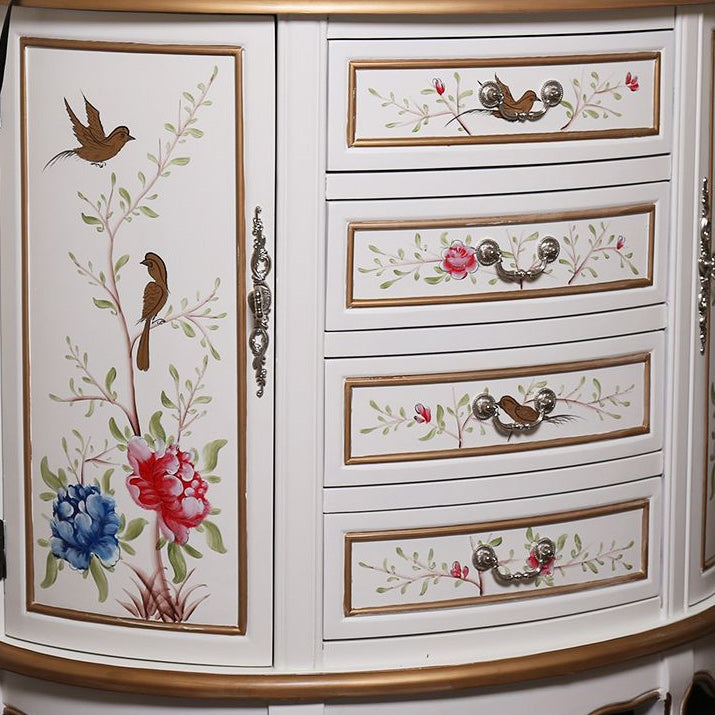 Solid Wood Traditional Storage Chest Horizontal Chest for Bedroom