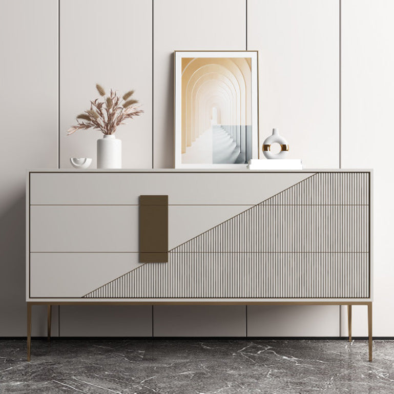 Glam Horizontal Storage Chest Soft-Close Drawers Wood Double Chest