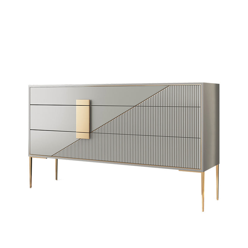 Glam Horizontal Storage Chest Soft-Close Drawers Wood Double Chest