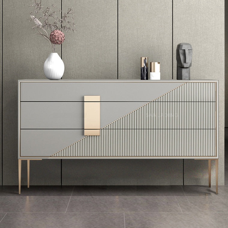 Glam Horizontal Storage Chest Soft-Close Drawers Wood Double Chest