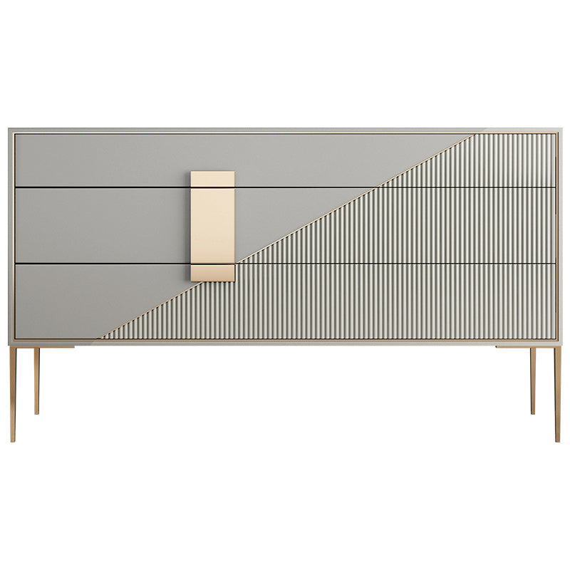 Glam Horizontal Storage Chest Soft-Close Drawers Wood Double Chest