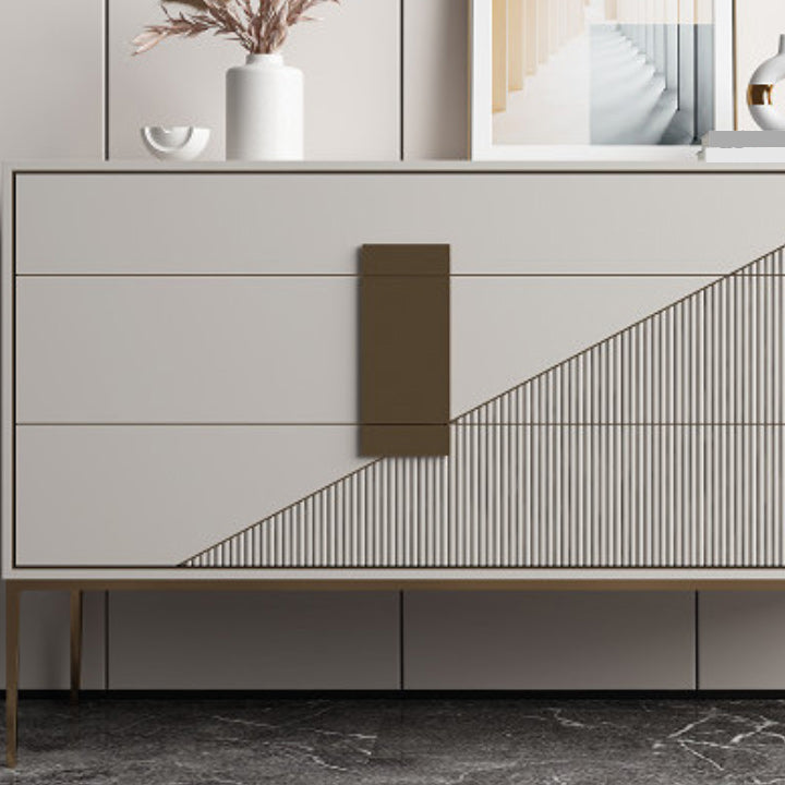 Glam Horizontal Storage Chest Soft-Close Drawers Wood Double Chest