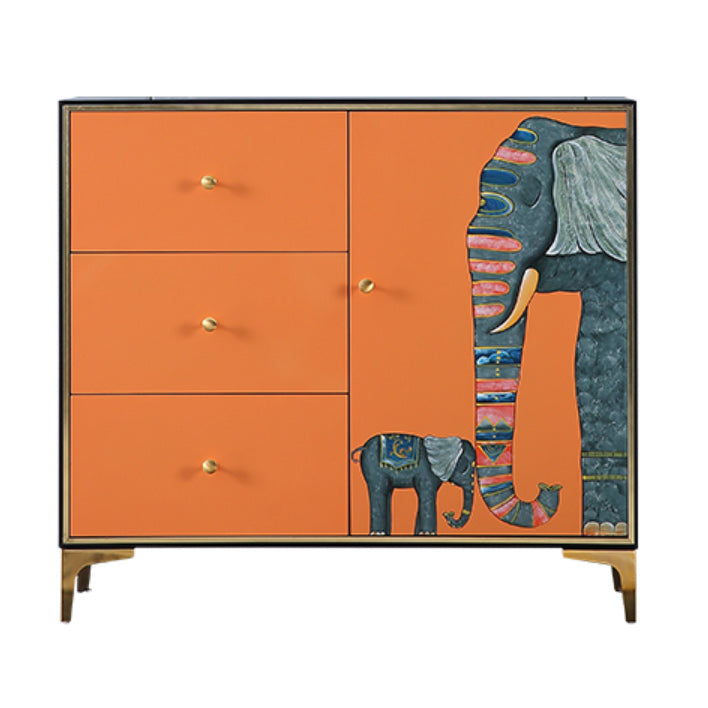 Glam Storage Chest Wooden Horizontal Lingerie Chest with Drawers