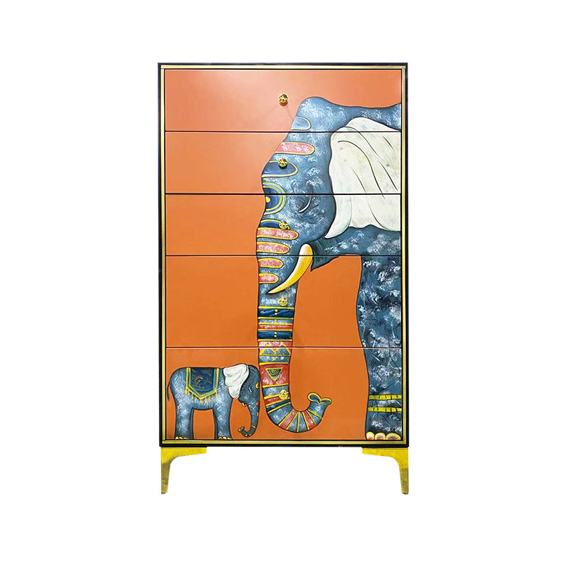 Glam Storage Chest Wooden Horizontal Lingerie Chest with Drawers