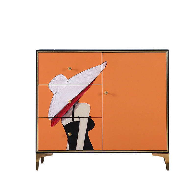 Glam Storage Chest Wooden Horizontal Lingerie Chest with Drawers