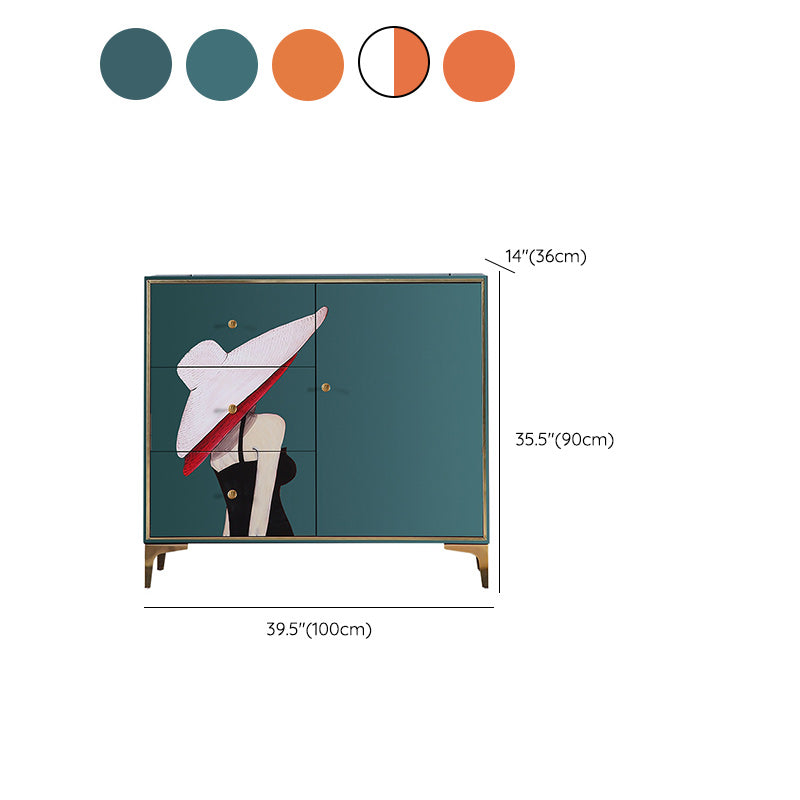 Glam Storage Chest Wooden Horizontal Lingerie Chest with Drawers