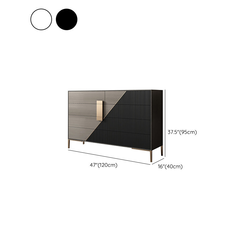 Glam Horizontal Storage Chest Wood Soft-Close Drawers Double Chest