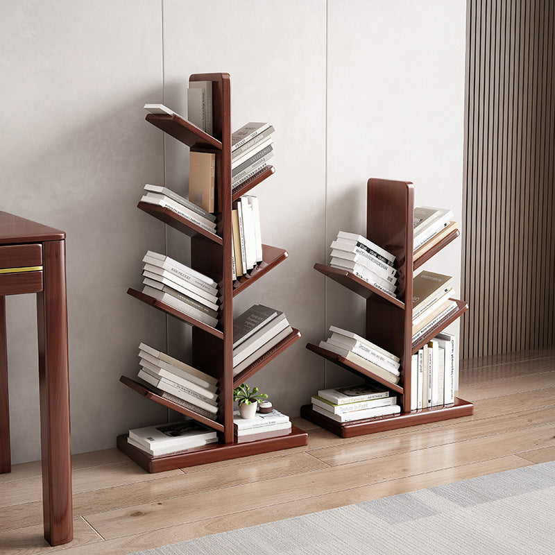 Scandinavian Open Back Vertical Bookshelf Wooden Bookcase with Shelves