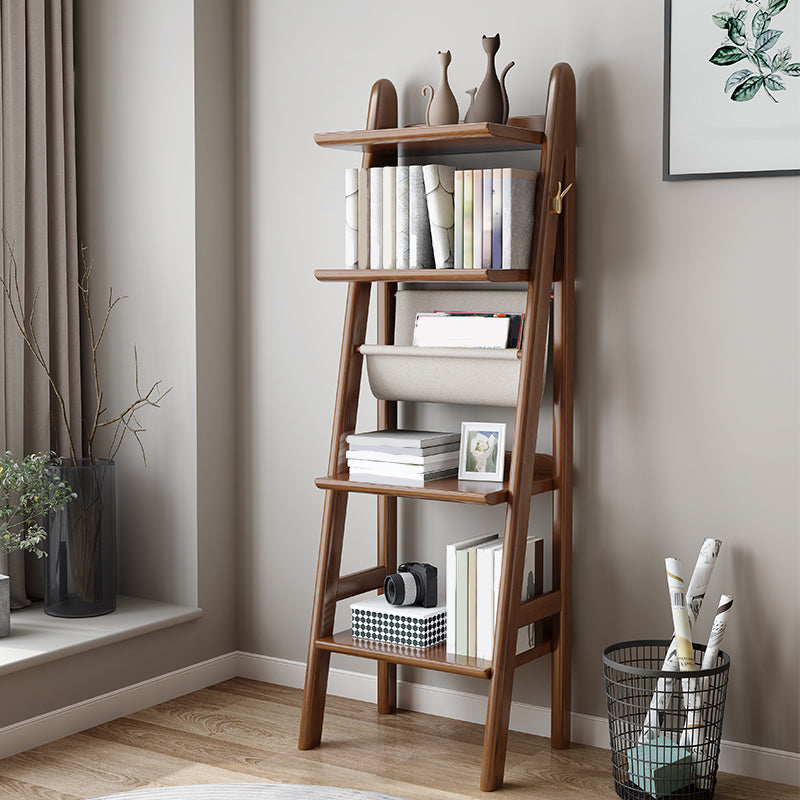 Modern Style Bookshelf Open Back Vertical Wooden Bookcase for Study Room
