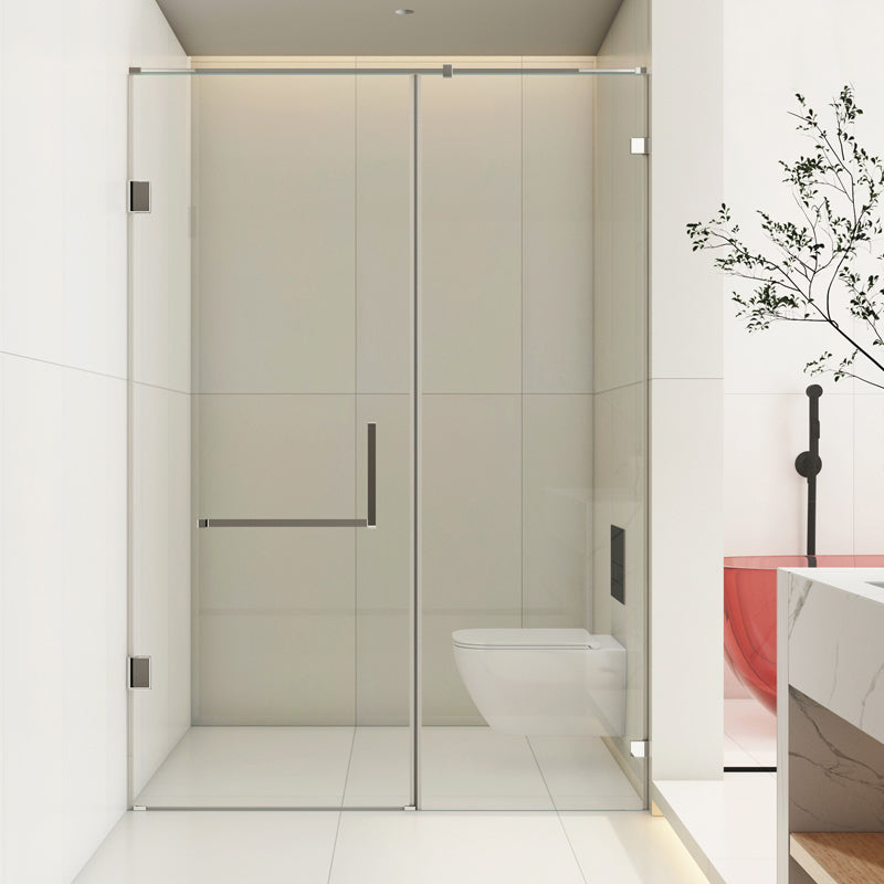 Minimalist Semi Frameless Door Hinged Tempered Glass Shower Door