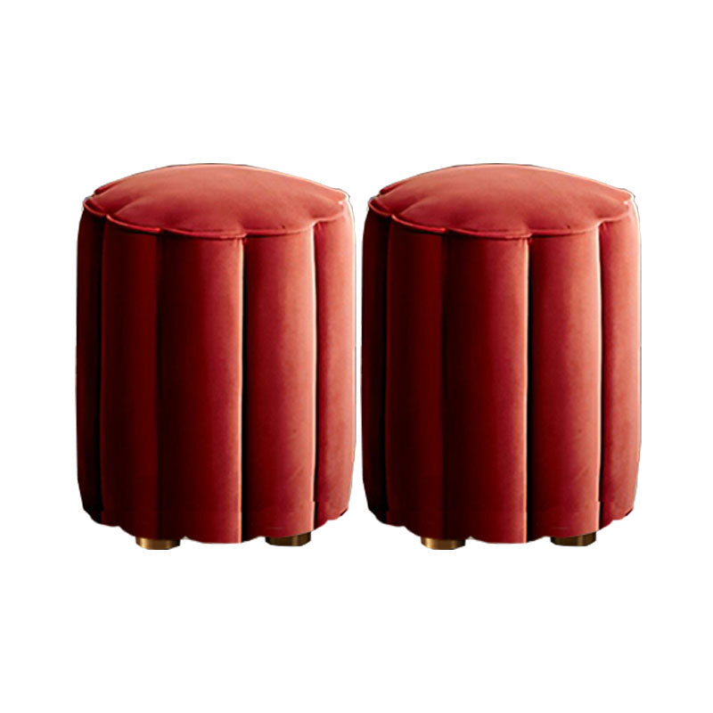 Solid Color Flannel Standard Stool Modern Style Simple Unique Shape Stool