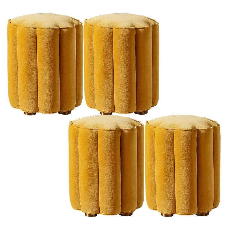 Solid Color Flannel Standard Stool Modern Style Simple Unique Shape Stool